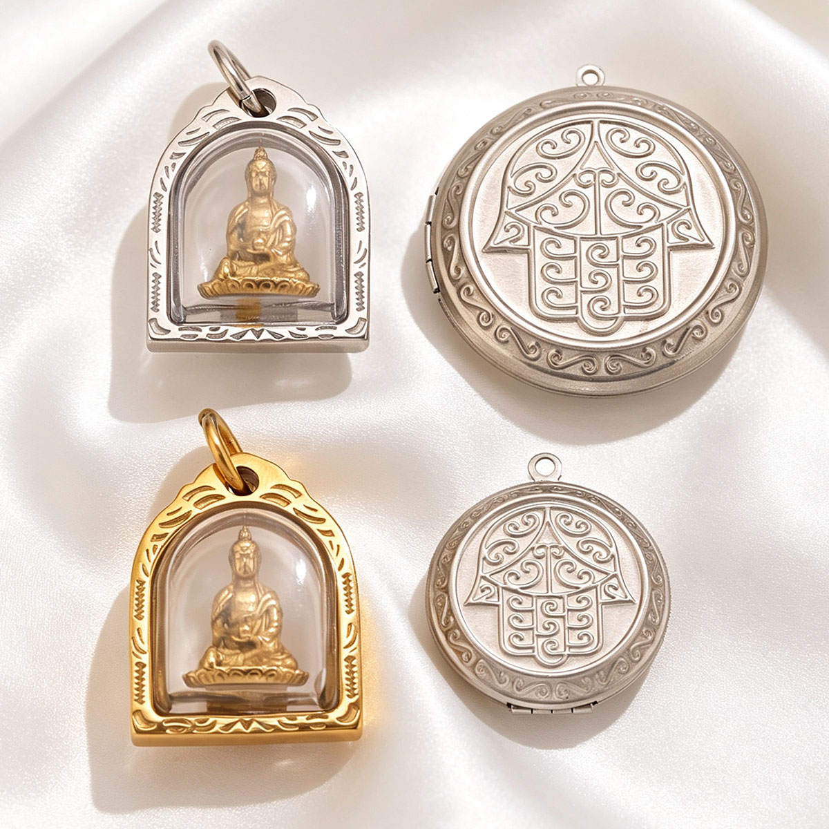 Men Accessories Locket - 1/2 Breloques Cadre Photo en Acier