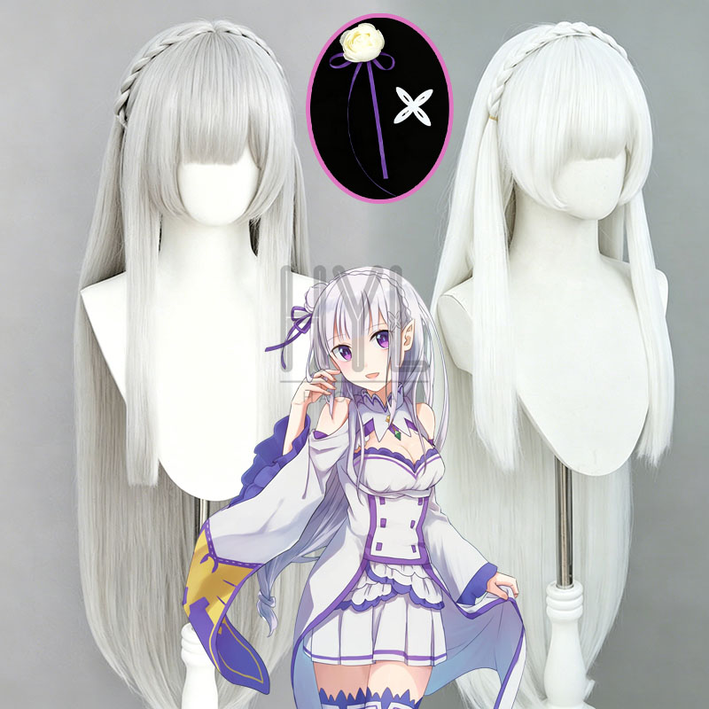 Men Accessories Look - Perruque de Cosplay Anime Re:Zero Emilia,