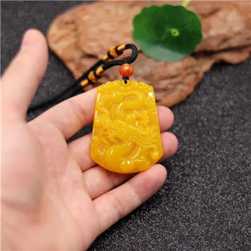 Pendentif Dragon Jade jaune ch - Men Accessories Wholesale avis et prix
