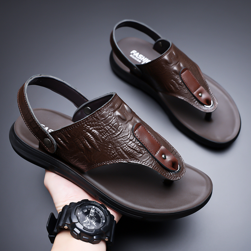 Sandales d'été en cuir Pu pour - Men'S Accessories Leather avis et prix